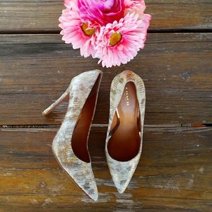 Coach Gold Foil Stilletos